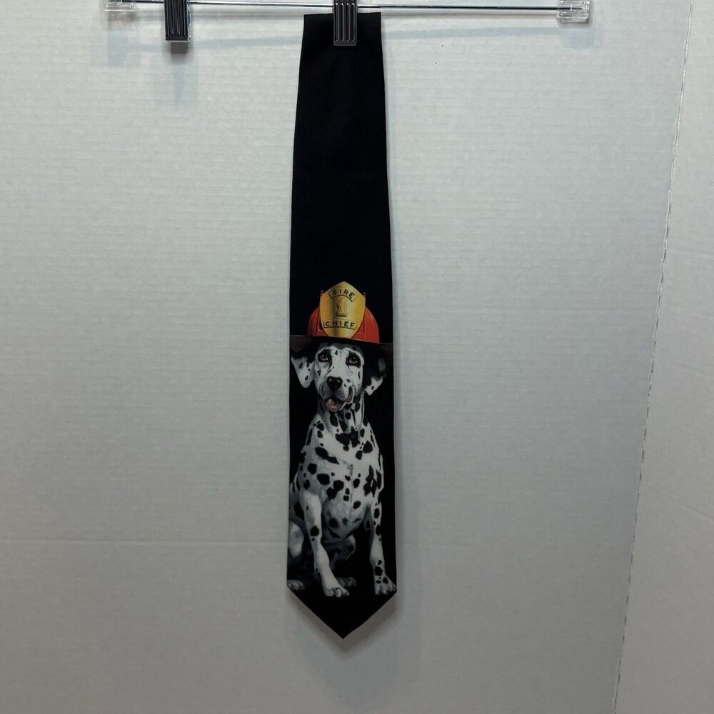 Vintage 1998 Ralph Marlin Firefighter - 1 Dalmatian Tie 56”